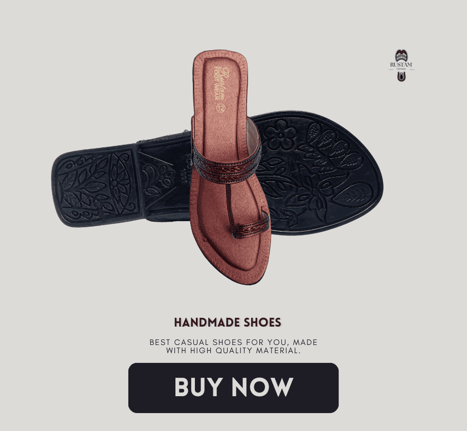 Copper handmade chappal for women with artificial leather loops